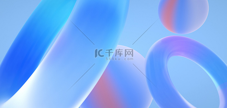 简约几何渐变玻璃c4d