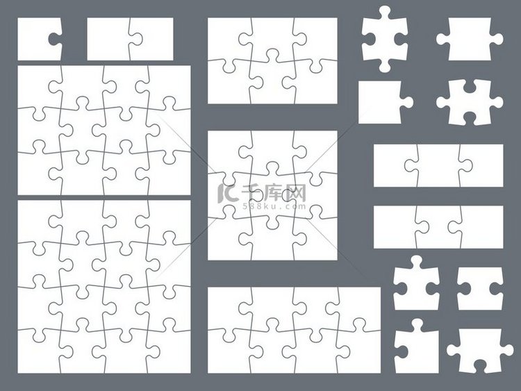 拼图部分谜题用于创意游戏一致性