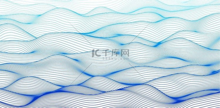 曲线线水波模式抽象的背景蓝色有