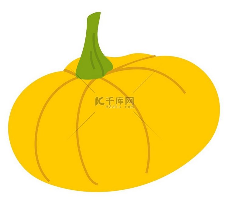 黄色南瓜孤立的秋季蔬菜图标矢量