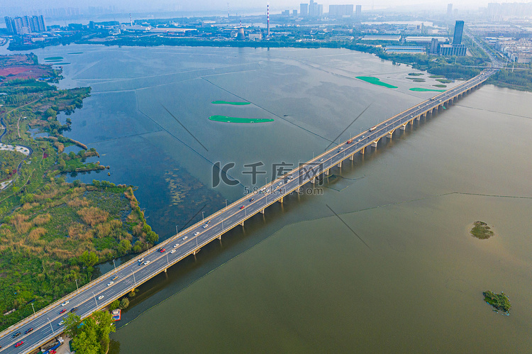 武汉城市地标晴天太子湖大桥太子
