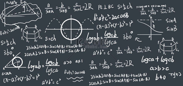 黑板上的公式方程教育数学公式背