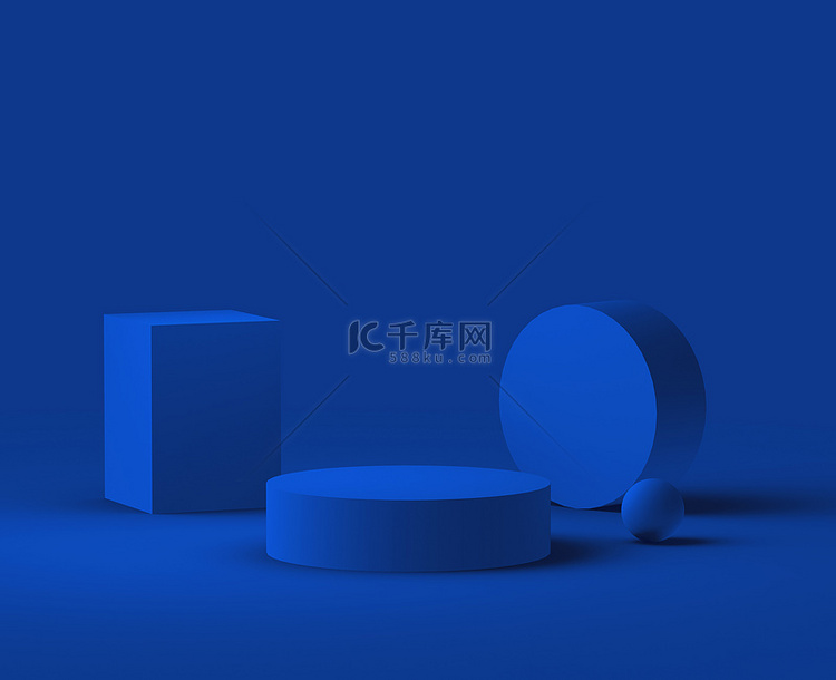 3D蓝领台现代最小设计工作室背