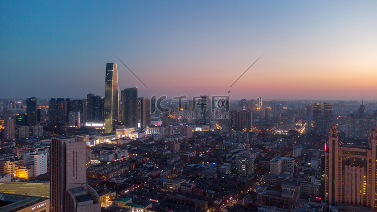 天津城市建筑高楼大厦夜景摄影图