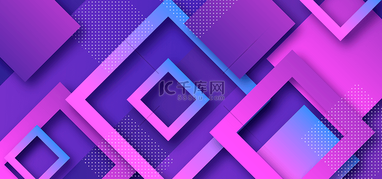 立体方框紫色渐变现代几何背景