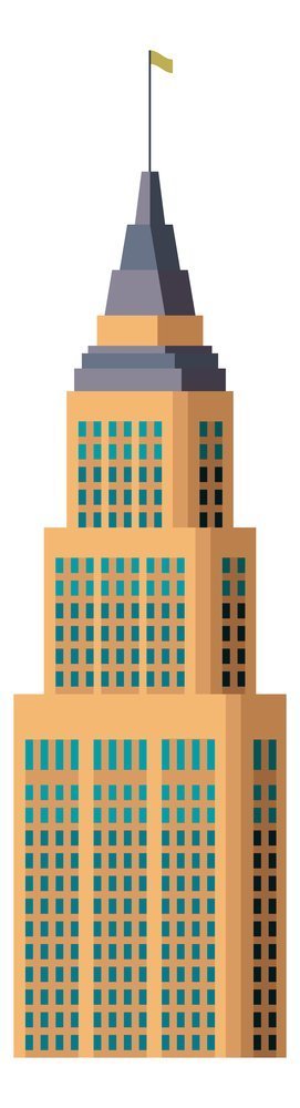 摩天大楼建筑图标。