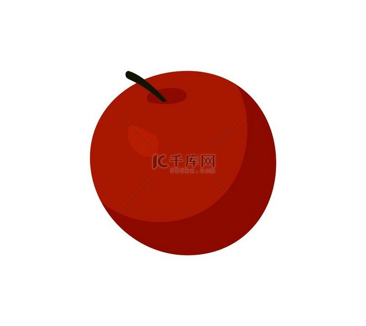成熟的红色苹果，超市里带有圆形
