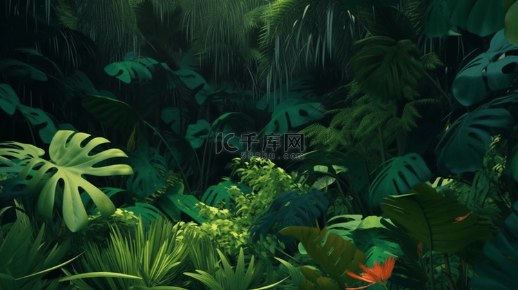绿色热带雨林自然背景
