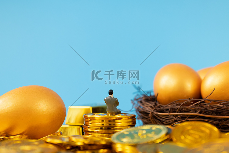 经济金融合作投资金币创意摄影图