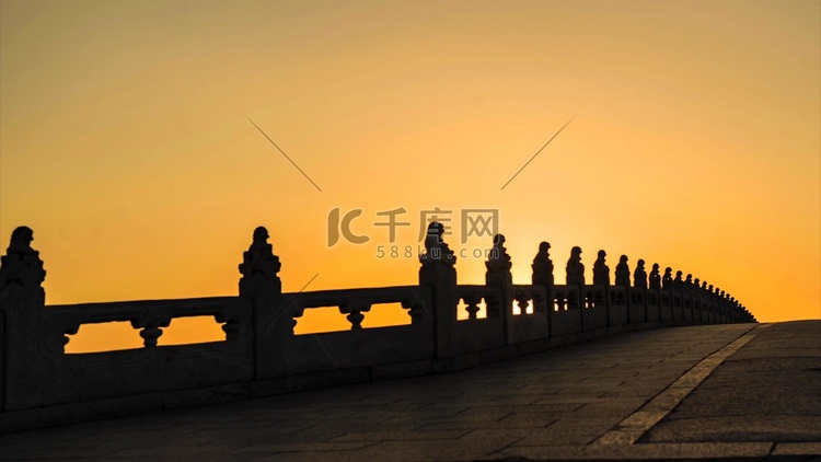 颐和园日落拱桥实拍