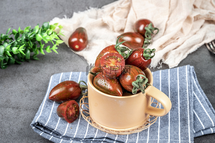 新鲜水果健康营养番茄食材摄影图