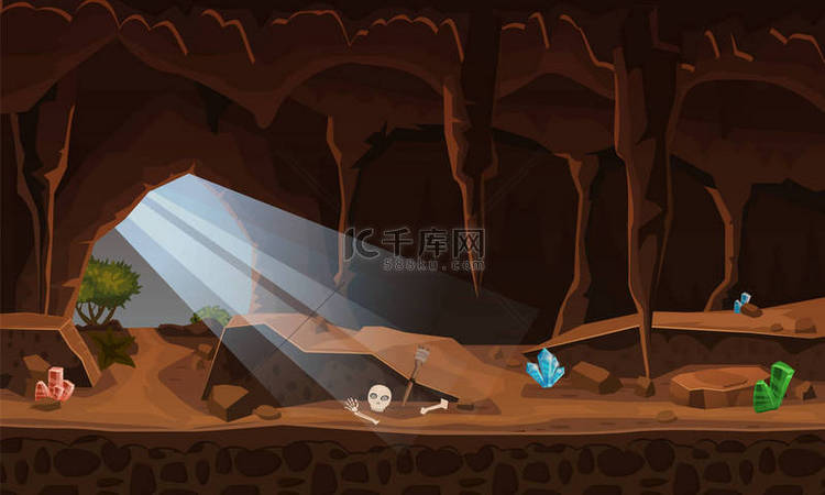 矿洞水晶游戏背景