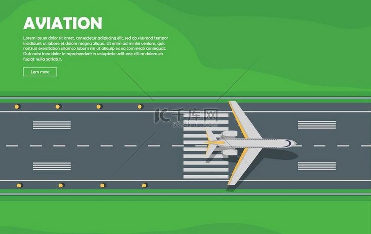 航空飞机跑道航班矢量横幅飞机的