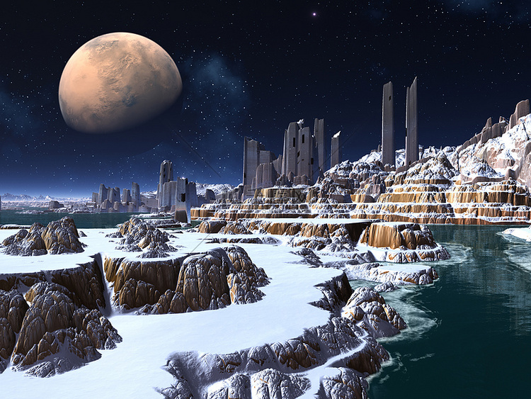 冬天的月光的外星鬼城