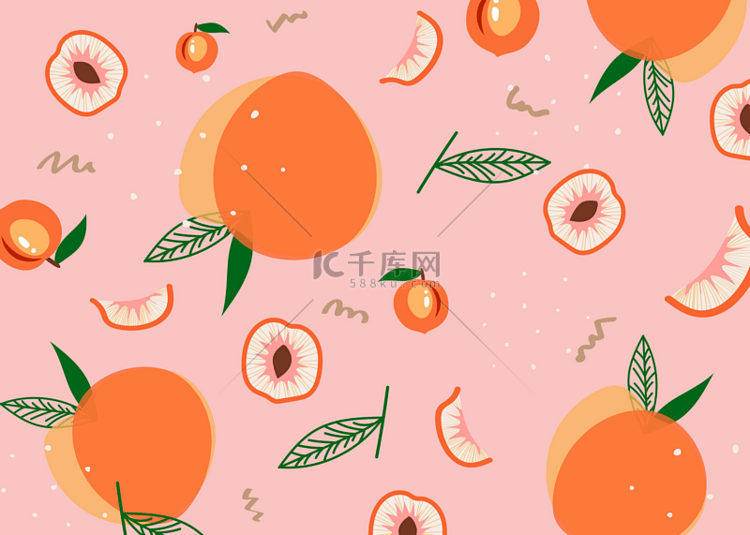 孟菲斯抽象水果桃子背景