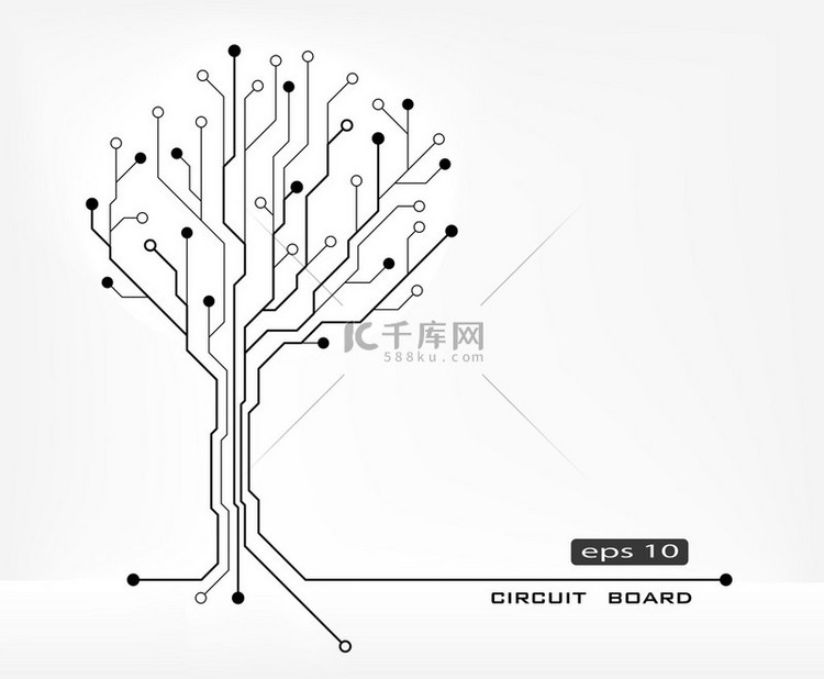 树的抽象形状电路板