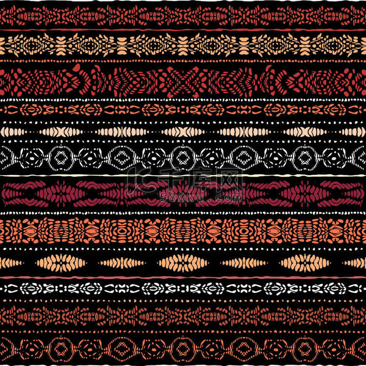 7.矢量族裔部落模式。无缝艺术