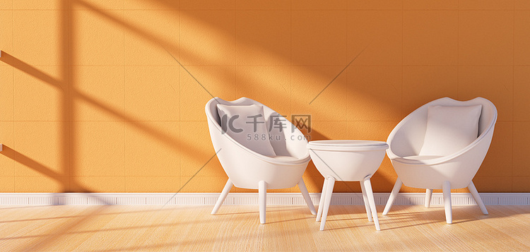 室内设计沙发黄色C4D