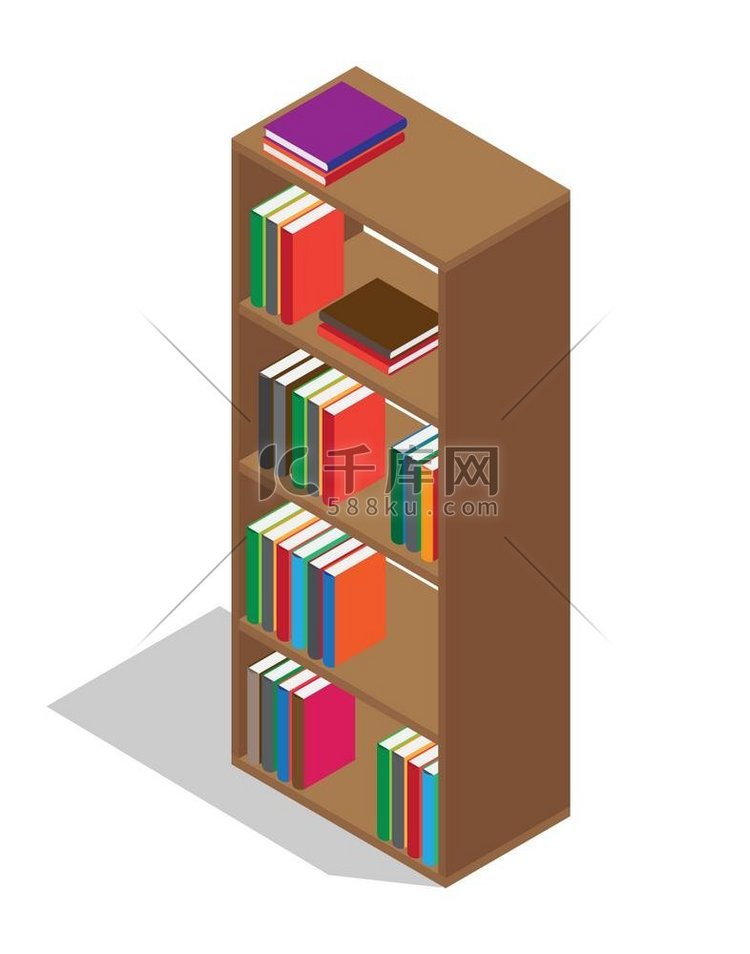 装满教科书插图的木箱高高的木制
