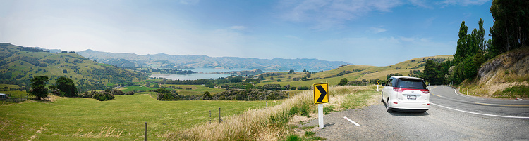 新西兰中午车自驾游全景摄影图配
