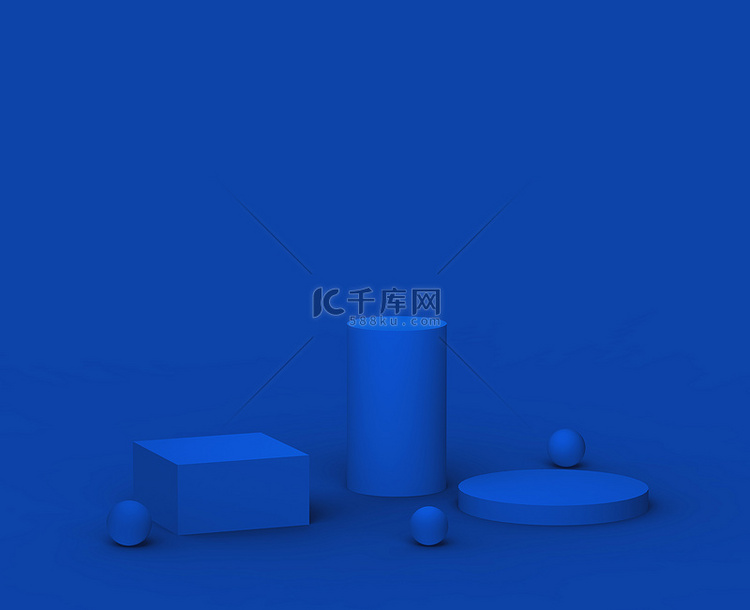 3D蓝领台现代最小设计工作室背