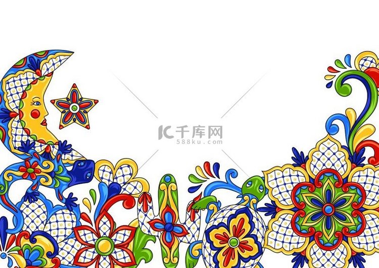 墨西哥背景设计传统装饰物品塔拉
