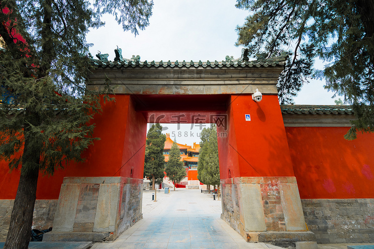 北京地标白天帝王庙户外景点景点