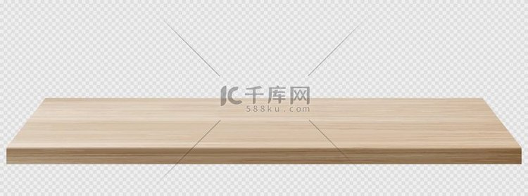 木桌透视图，桌子的木质表面，厨