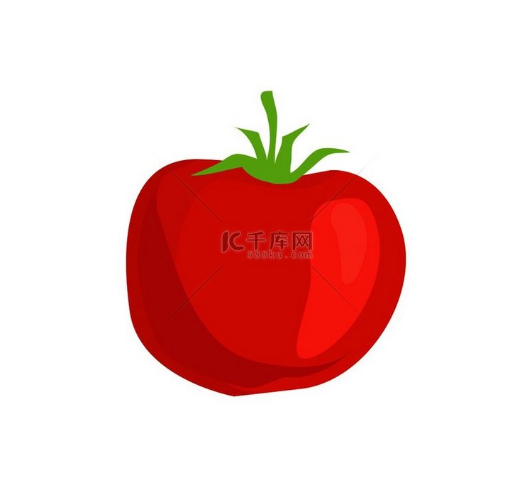 卡通风格的红番茄隔离病媒图标全