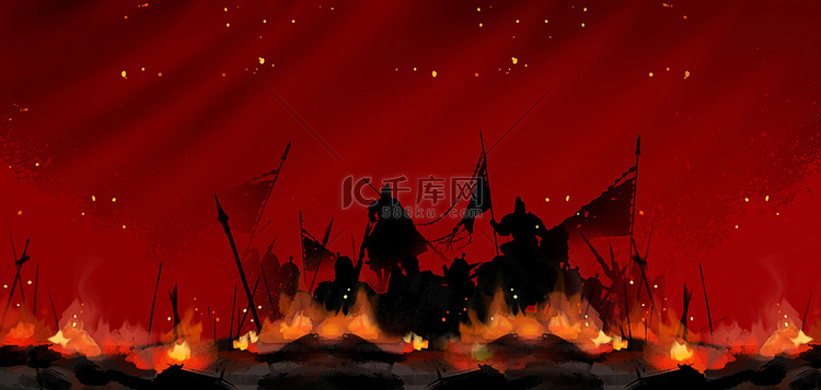 古代战争战场剪影红色游戏画面