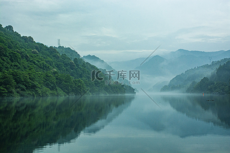 郴州小东江夏天风景山川河流湖南