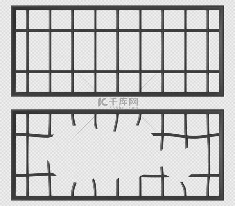 监狱用金属栅栏做成的笼子窗户监