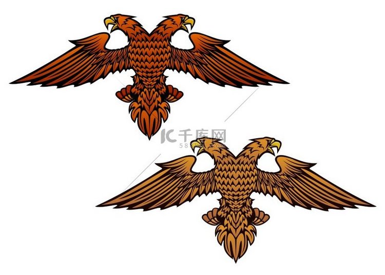 用于纹章或吉祥物设计的双头鹰