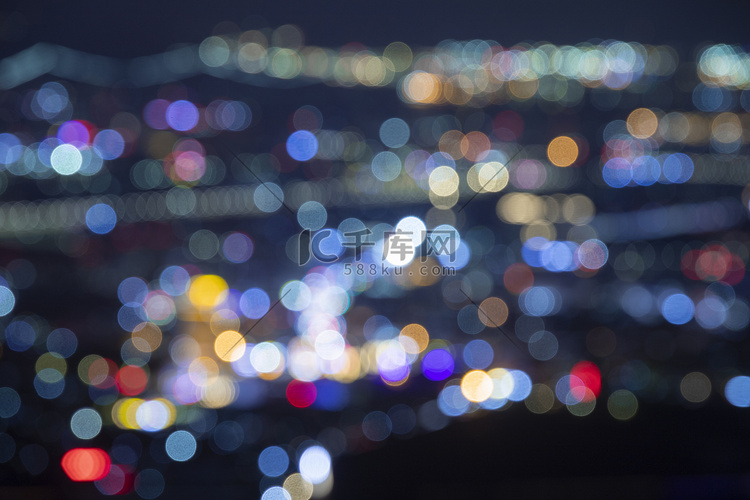 夜景光斑夜晚光斑城市无摄影图配