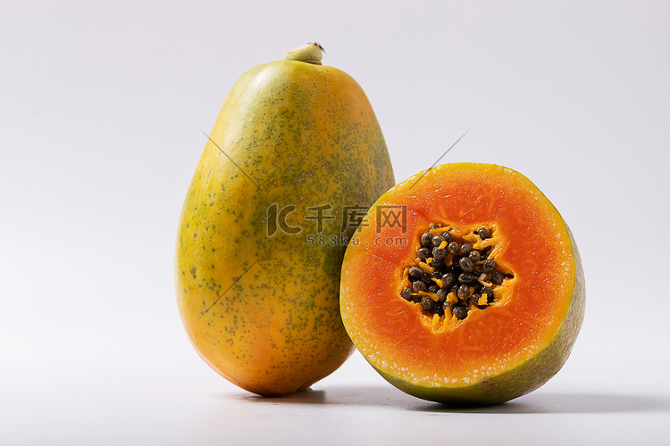 水果木瓜果实营养甜摄影图配图
