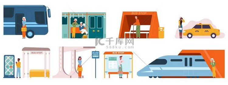 公共交通乘客角色，地铁和公共汽
