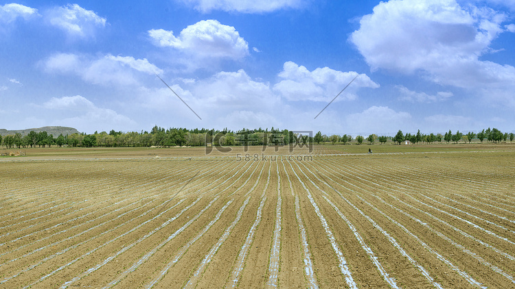 田园上午耕地夏季素材摄影图配图