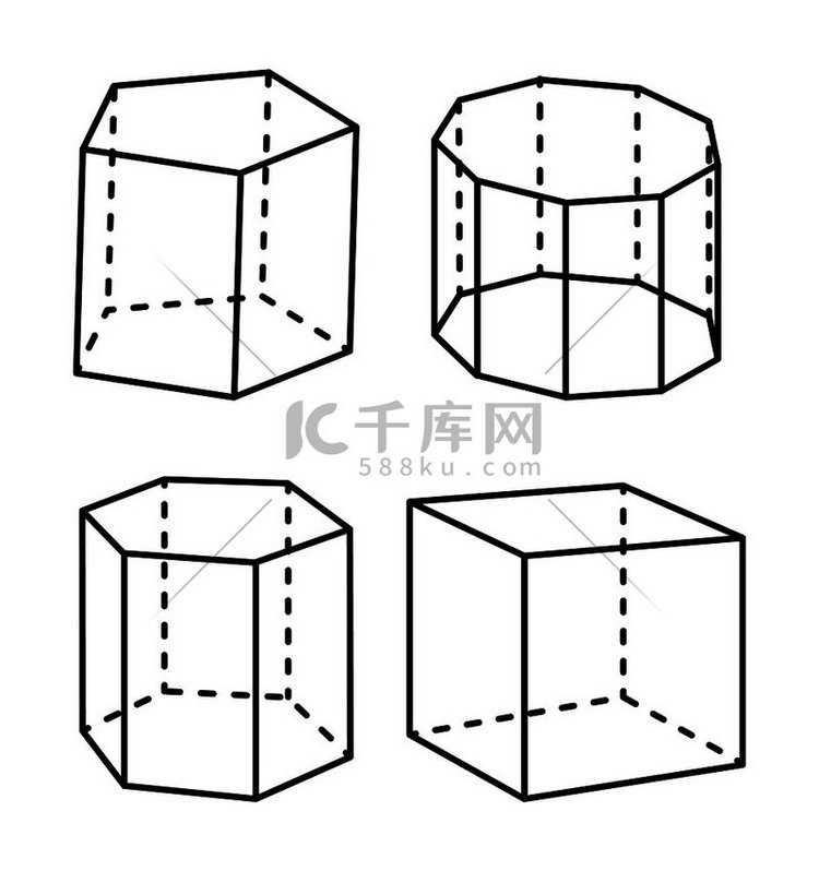 几何形状集，具有几何形状立方体