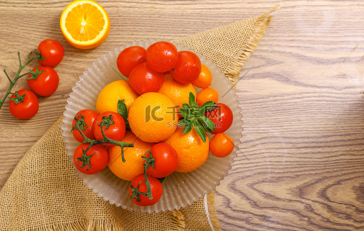 蔬果棚拍水果一盘水果红色摄影图
