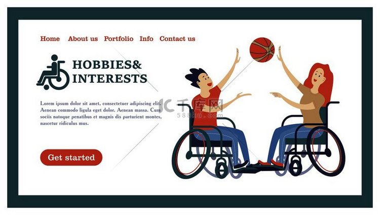 一男一女坐在轮椅上打排球、打篮