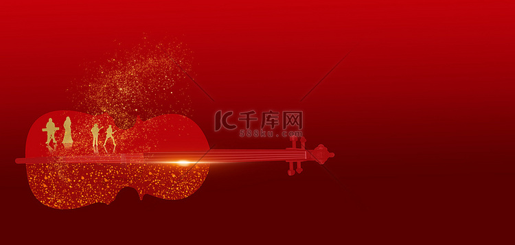 音乐会大提琴红色质感背景