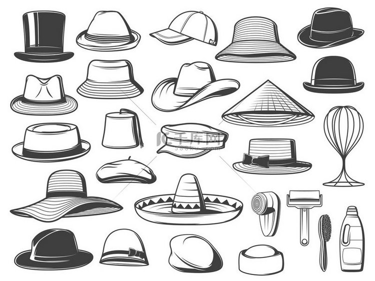 男人和女人的帽子帽子和巴拿马服