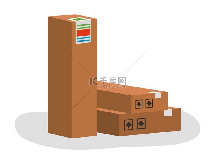 纸箱方盒，运送和包装货物，方便