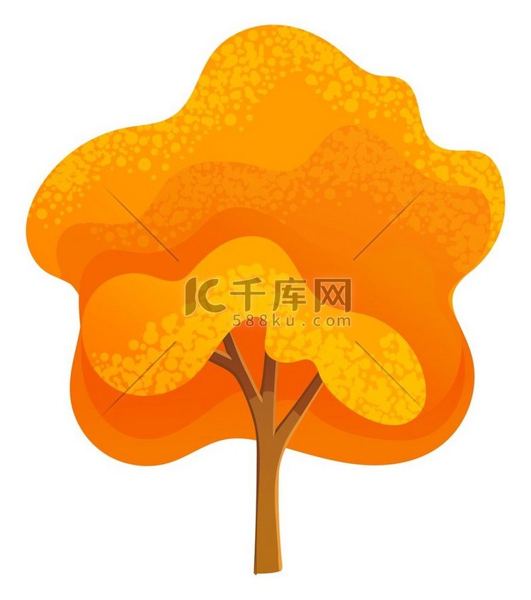 秋树图标，孤立的自然象征，木材