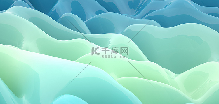 蓝色清新流体背景c4d