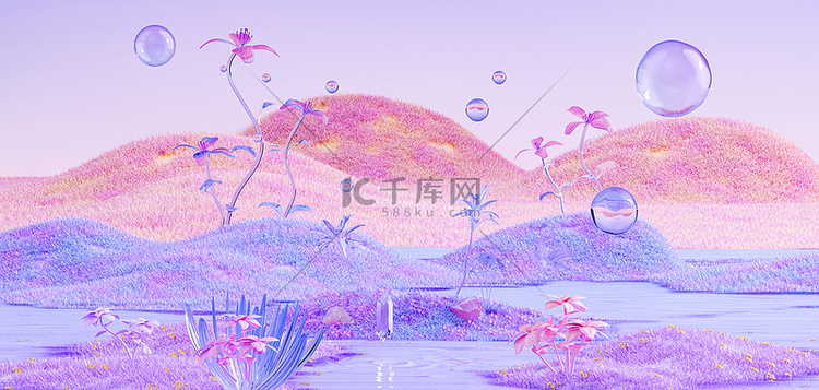 梦幻花草抽象背景