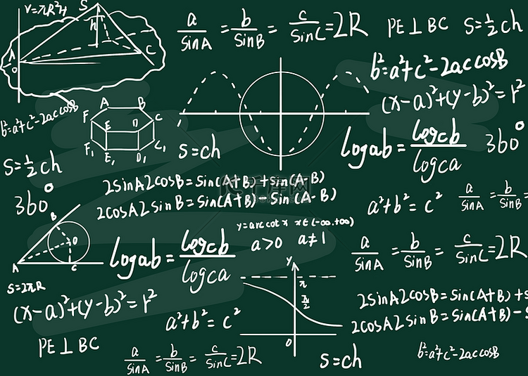 数学几何题目教育数学公式背景