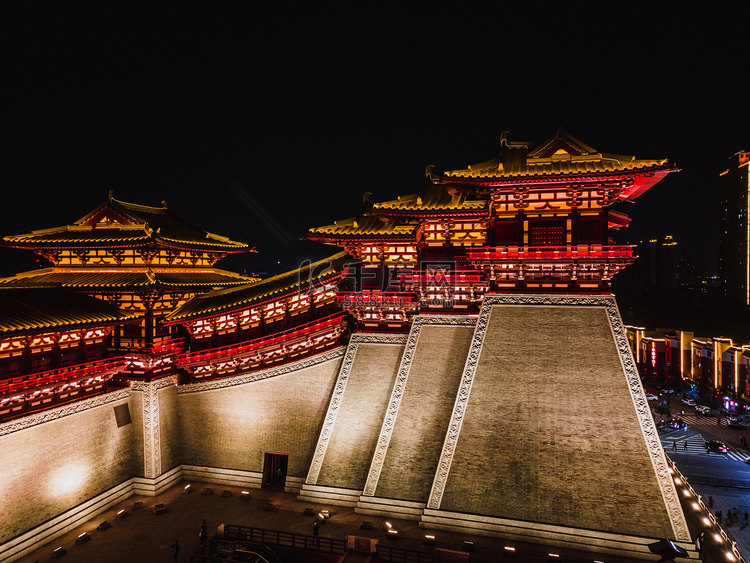 洛阳晚上应天门户外景观摄影图配