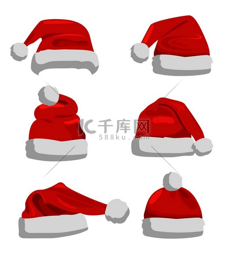 红色圣诞老人的帽子，冬季角色的