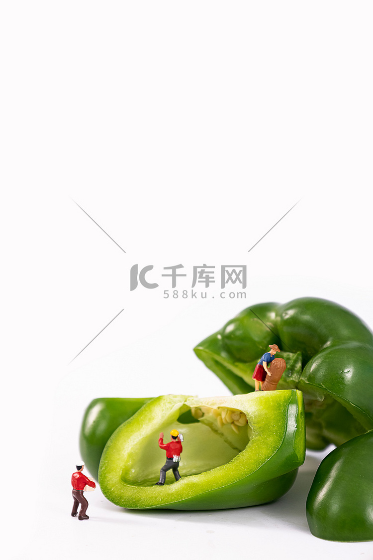 青椒有机营养蔬菜创意摄影图配图